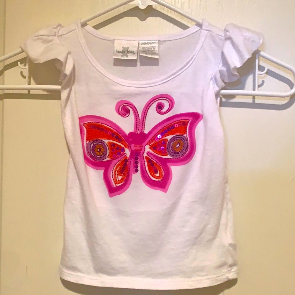 Girl’s koala kids white butterfly 🦋 shirt blouse